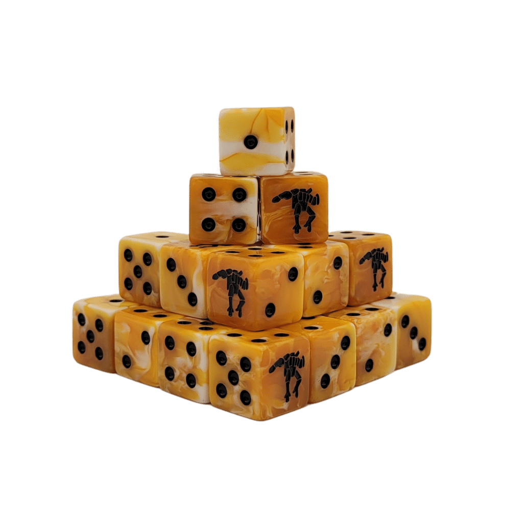 Crisis Robot Ochre Dice 16mm Square (25 Stück)