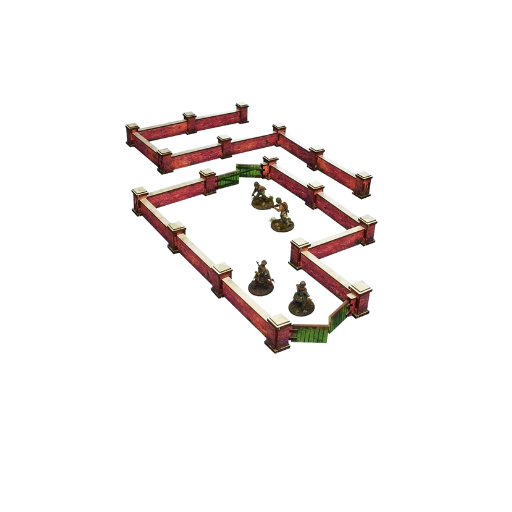 Pre-painted WW2 Normandy Walls with Gate (low)