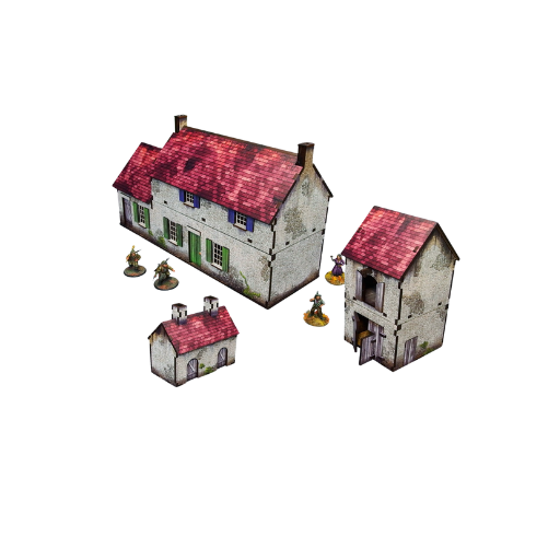 Pre-painted WWII Normandy Homestead with Outbuildings