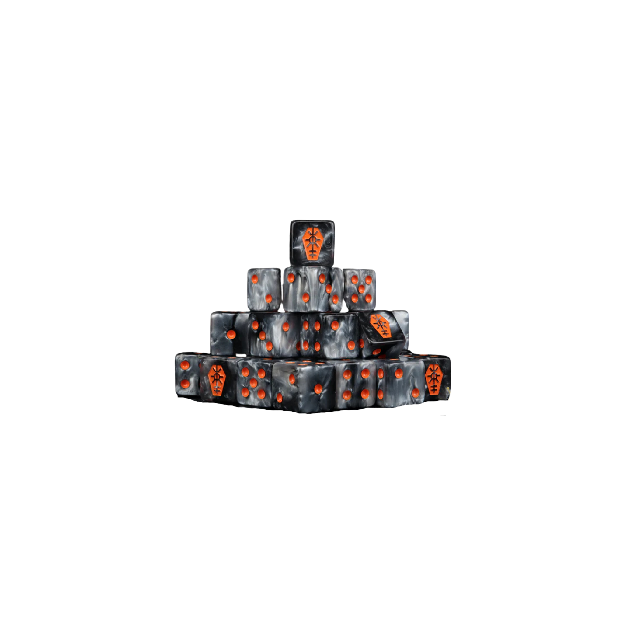 Day of the Dead Orange Coffin Dice 16mm Square (25 Stück)