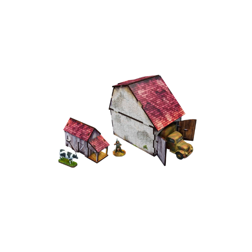 Pre-painted WWII Normandy Coach House with Chicken Coop