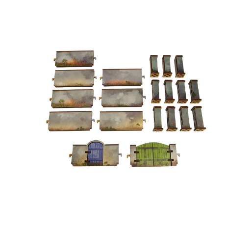 Pre-painted WW2 Normandy Walls with Gate (high)